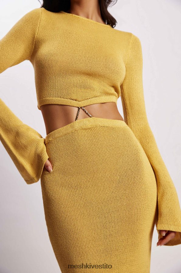 Meshki Abito in maglia con maniche svasate di Anna vestiario giallo 6L048P356