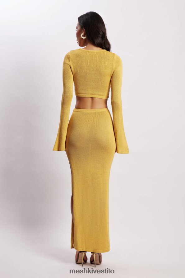 Meshki Abito in maglia con maniche svasate di Anna vestiario giallo 6L048P356