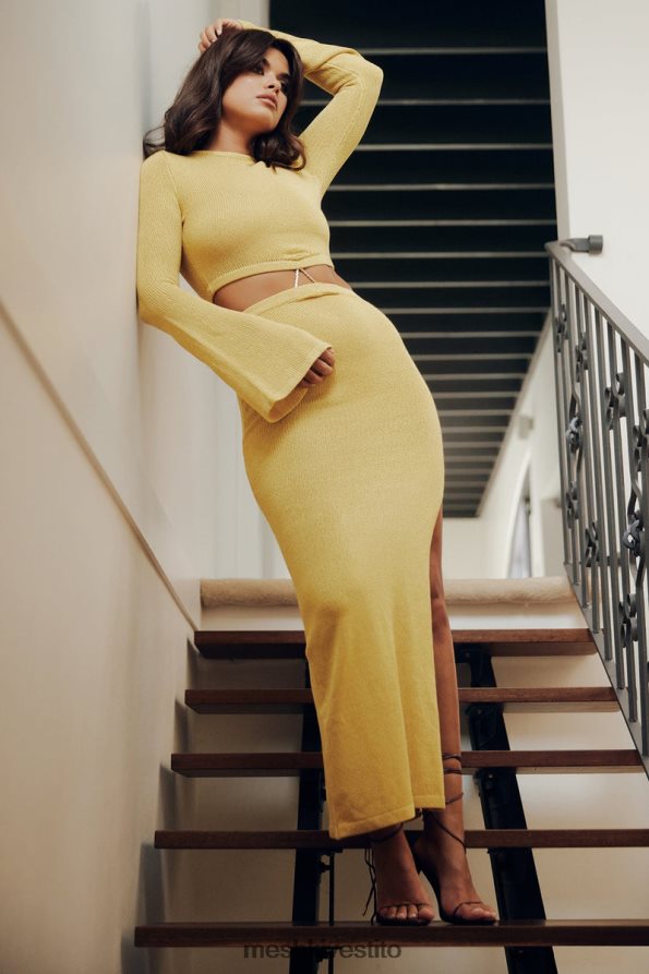 Meshki Abito in maglia con maniche svasate di Anna vestiario giallo 6L048P356