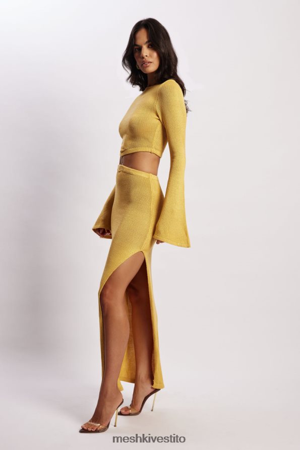 Meshki Abito in maglia con maniche svasate di Anna vestiario giallo 6L048P356