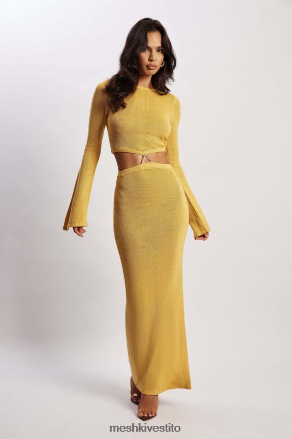 Meshki Abito in maglia con maniche svasate di Anna vestiario giallo 6L048P356