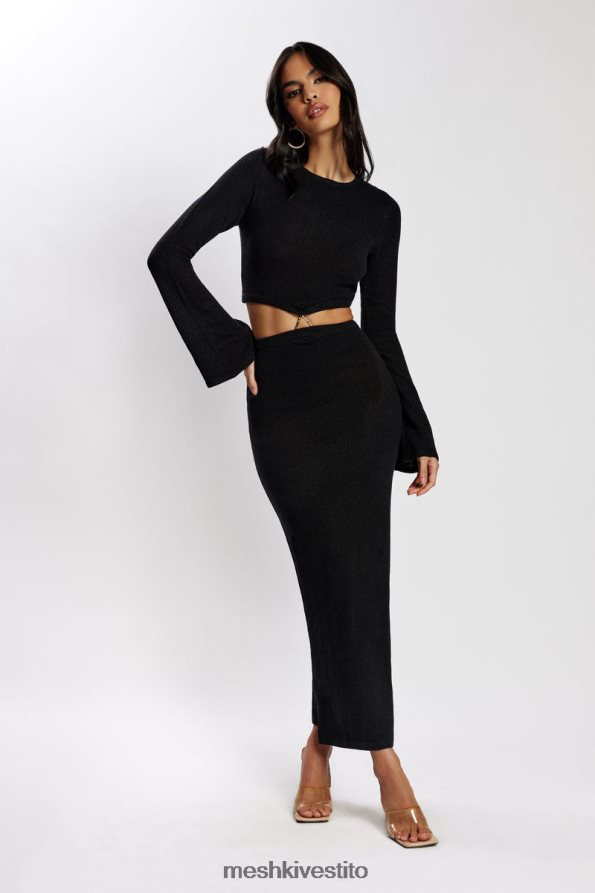 Meshki Abito in maglia con maniche svasate di Anna vestiario nero 6L048P327