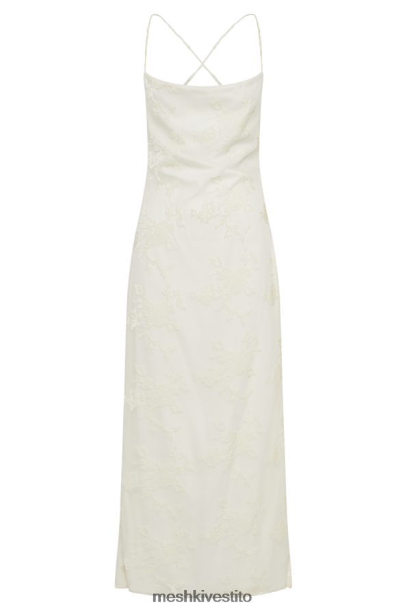 Meshki Abito lungo Erika in velluto devoré vestiario bianco 6L048P180