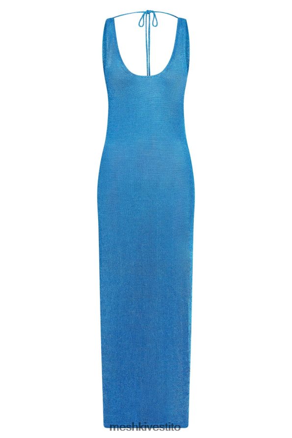 Meshki Abito lungo Maryam in maglia con spacco laterale vestiario azzurro 6L048P637
