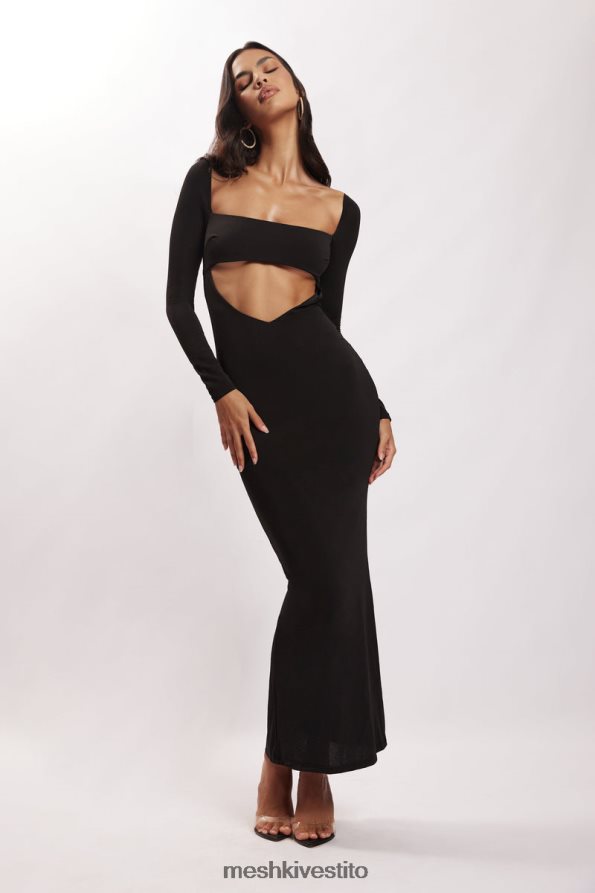 Meshki Abito lungo a fascia con cut-out di Ashleigh vestiario nero 6L048P695