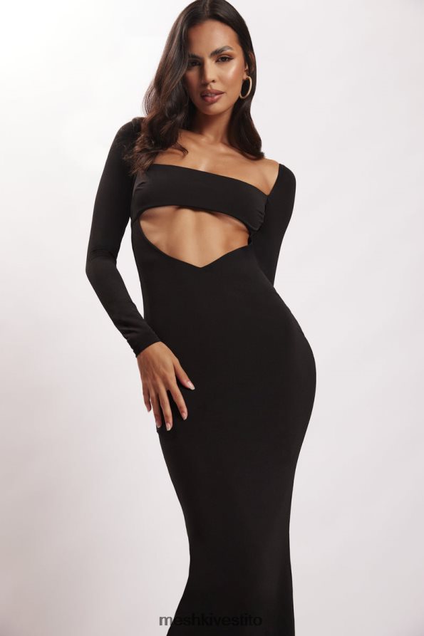 Meshki Abito lungo a fascia con cut-out di Ashleigh vestiario nero 6L048P695