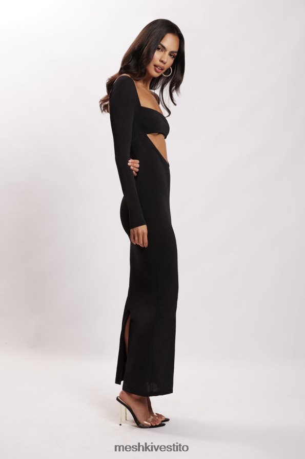 Meshki Abito lungo a fascia con cut-out di Ashleigh vestiario nero 6L048P695