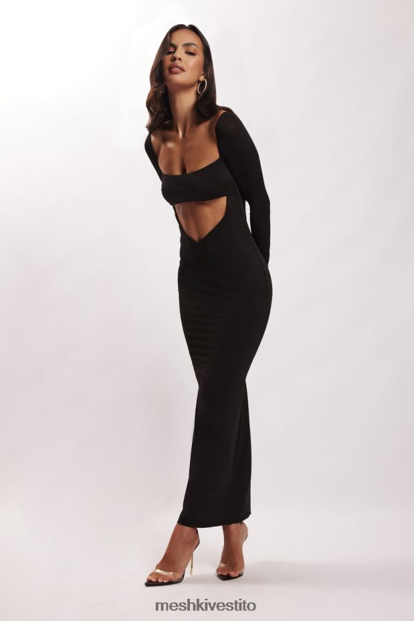 Meshki Abito lungo a fascia con cut-out di Ashleigh vestiario nero 6L048P695