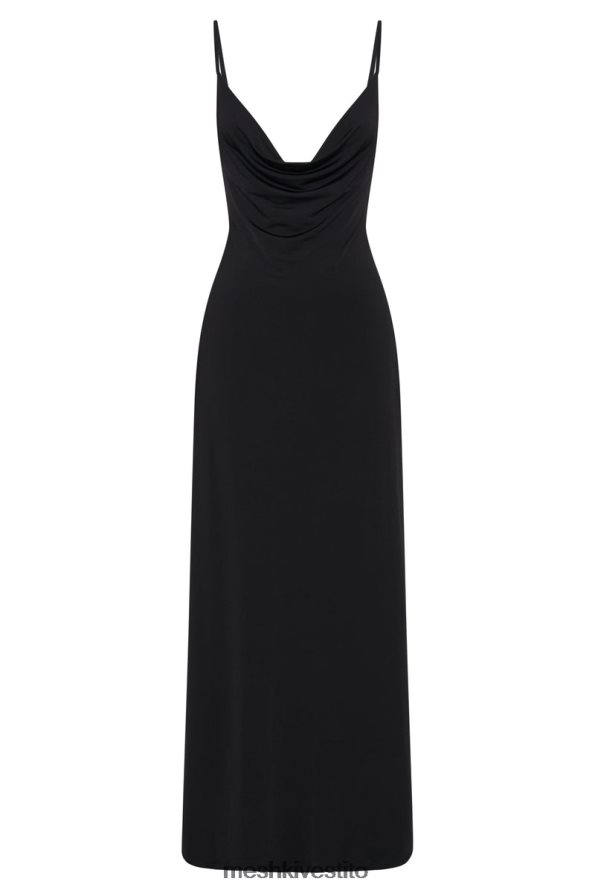 Meshki Abito lungo con cappuccio Darcy e schiena scollata vestiario nero 6L048P372