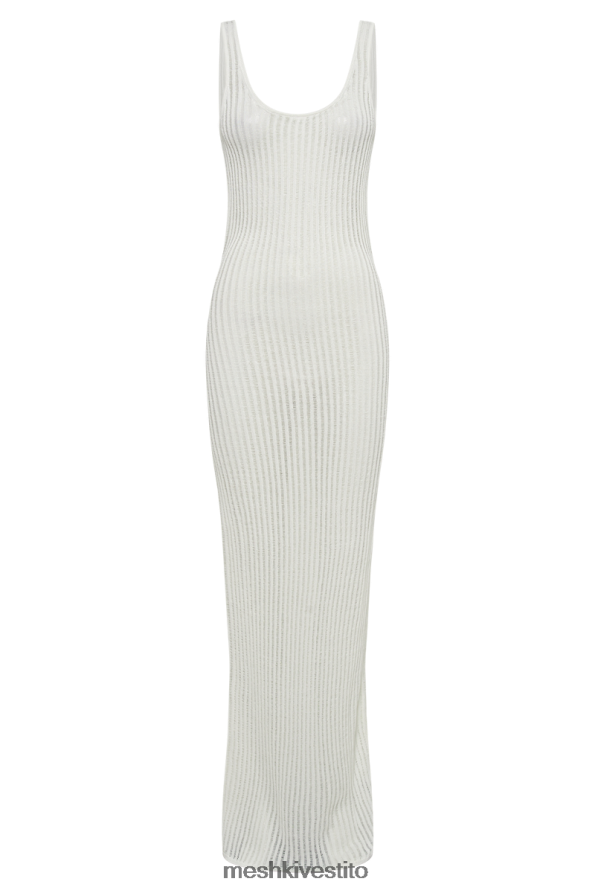 Meshki Abito lungo con cappuccio in maglia a scala di Abbey vestiario bianco 6L048P253