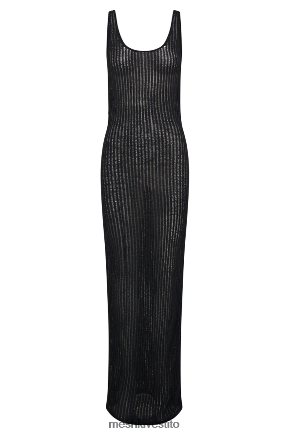 Meshki Abito lungo con cappuccio in maglia a scala di Abbey vestiario nero 6L048P236
