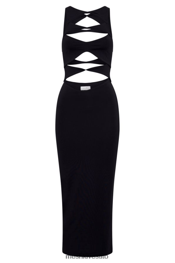 Meshki Abito lungo con taglio Chloe vestiario nero 6L048P198