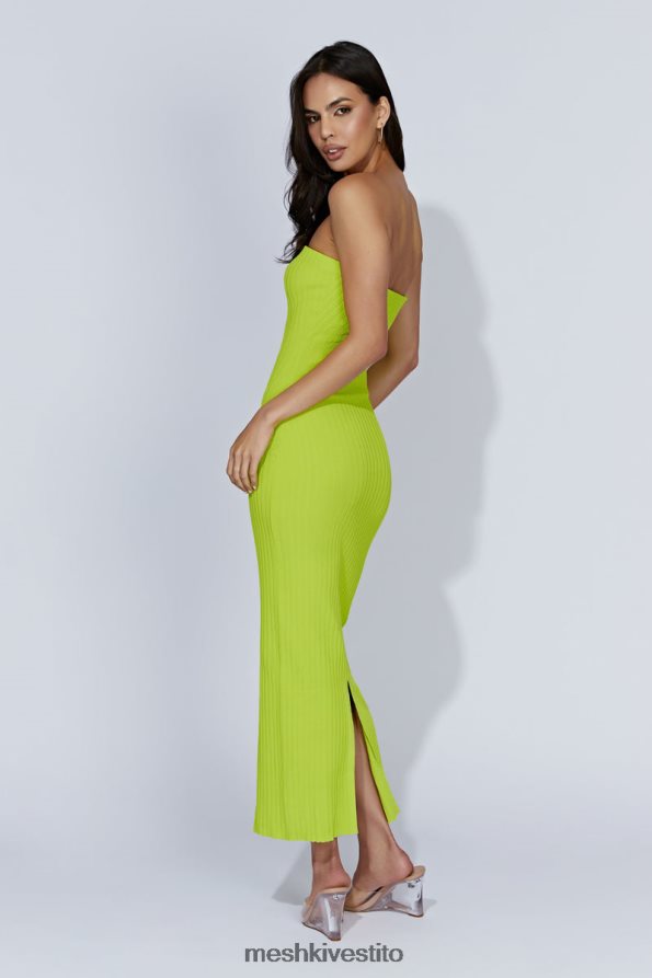 Meshki Abito lungo in maglia senza spalline imani vestiario verde fresco 6L048P660