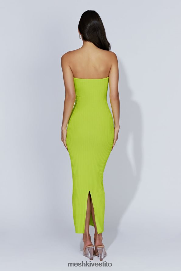 Meshki Abito lungo in maglia senza spalline imani vestiario verde fresco 6L048P660