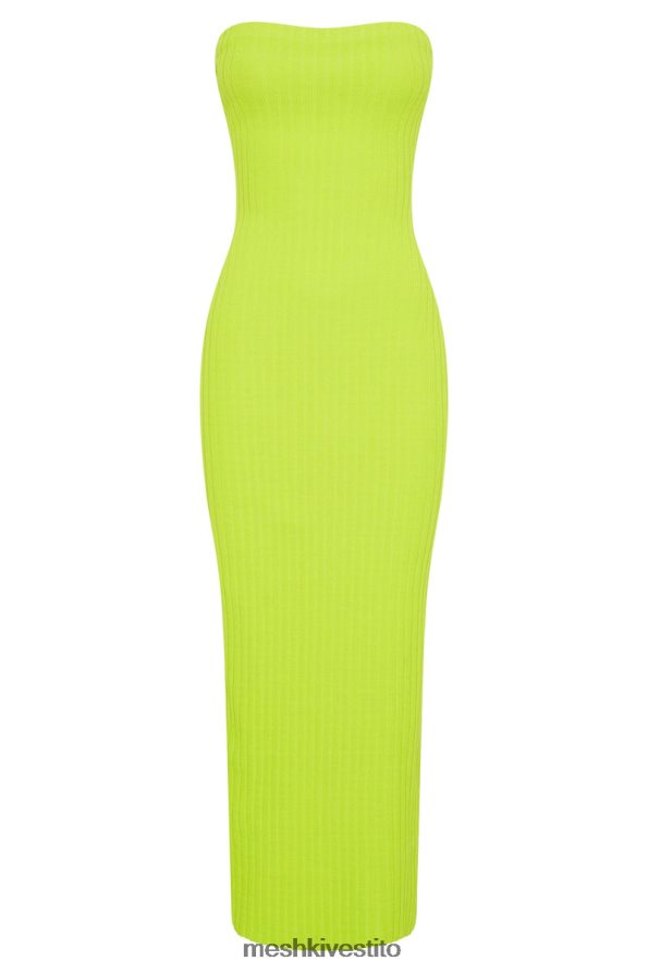 Meshki Abito lungo in maglia senza spalline imani vestiario verde fresco 6L048P660