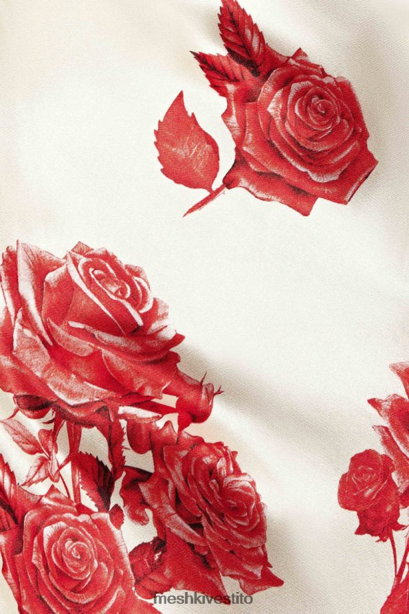 Meshki Abito lungo in raso Rosalie vestiario stampa di rose 6L048P217