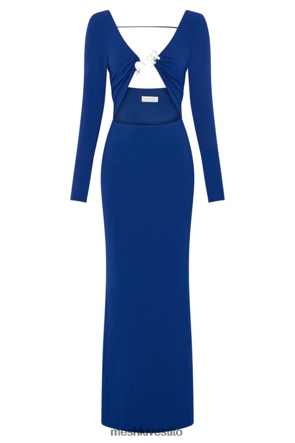 Meshki Abito lungo mehlika ritagliato con hardware vestiario blu persiano 6L048P620