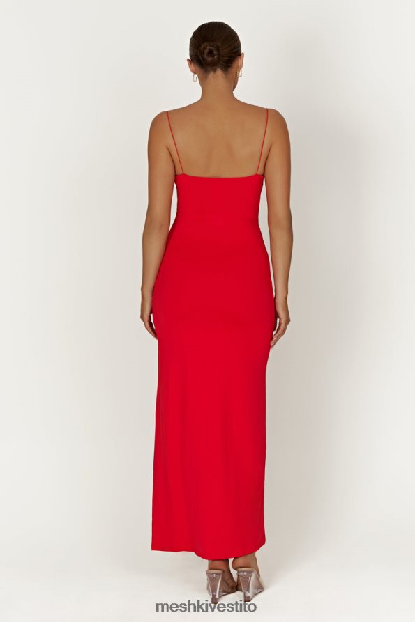 Meshki Abito maxi a coppa Addison in nylon riciclato vestiario rosso 6L048P410