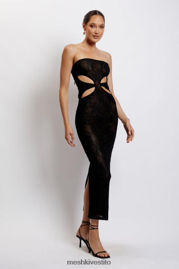 Meshki Abito maxi a fascia con taglio Krista vestiario nero 6L048P722