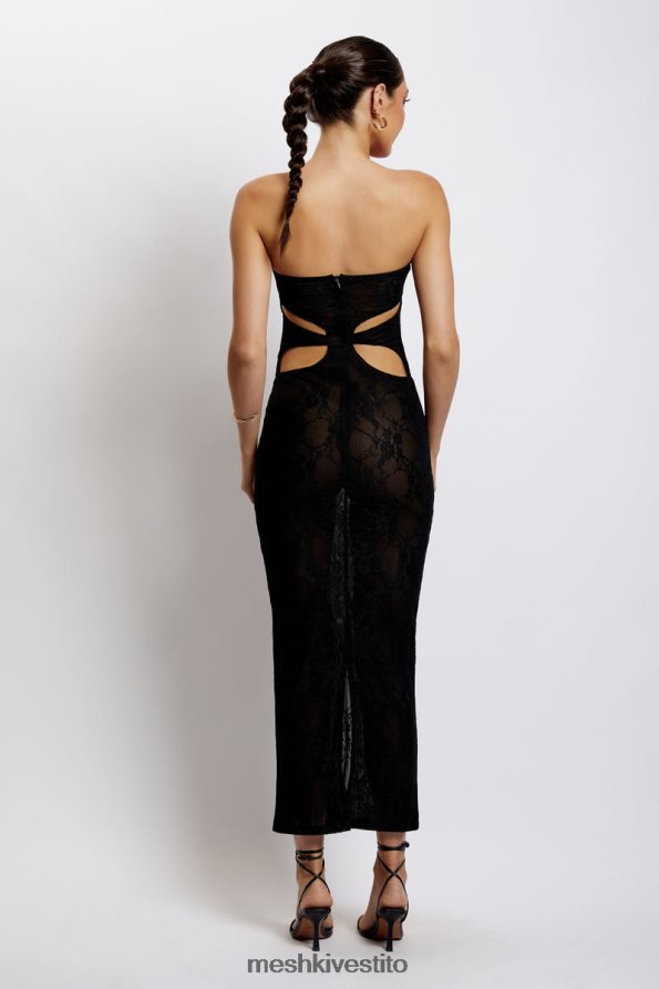 Meshki Abito maxi a fascia con taglio Krista vestiario nero 6L048P722