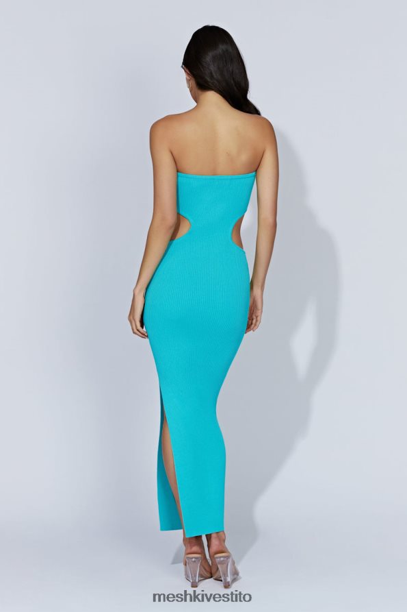 Meshki Abito maxi a fascia in maglia kori vestiario acquamarina 6L048P675