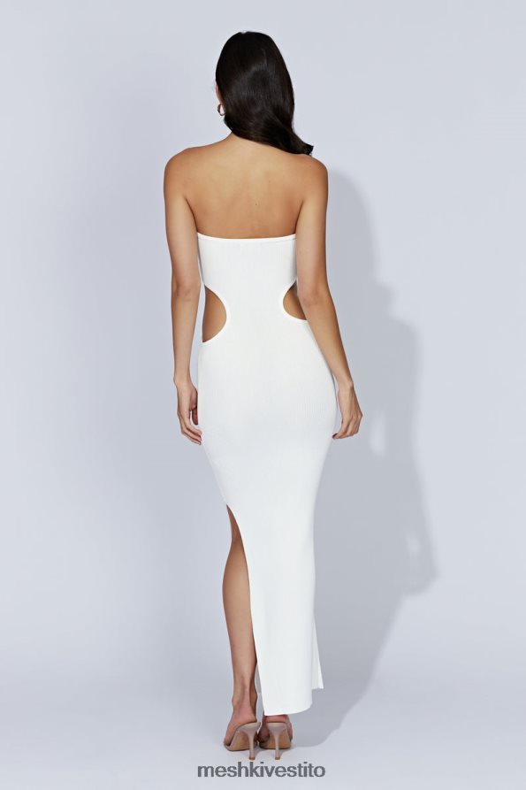 Meshki Abito maxi a fascia in maglia kori vestiario bianco 6L048P668