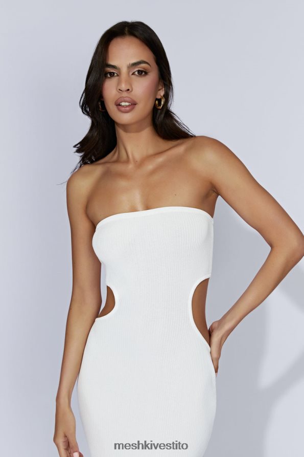 Meshki Abito maxi a fascia in maglia kori vestiario bianco 6L048P668