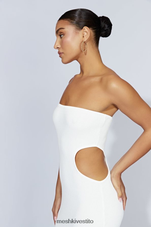 Meshki Abito maxi a fascia in maglia kori vestiario bianco 6L048P668