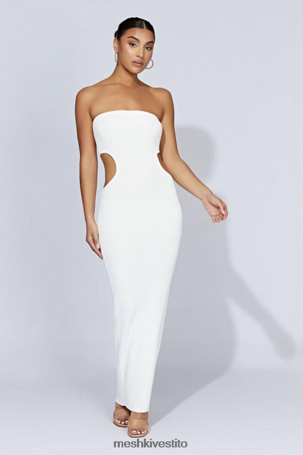 Meshki Abito maxi a fascia in maglia kori vestiario bianco 6L048P668