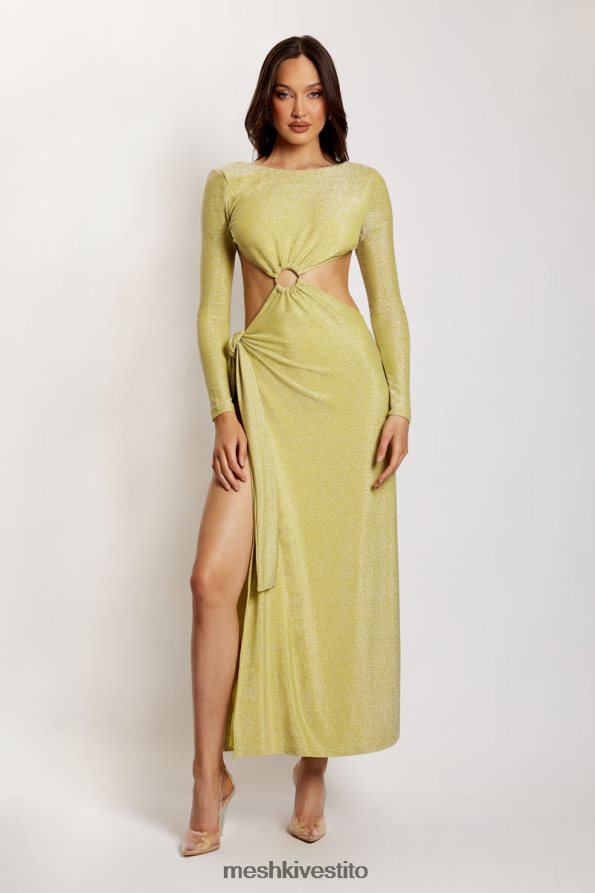 Meshki Abito maxi a portafoglio Christina con schiena scoperta vestiario riflessi verdi 6L048P489