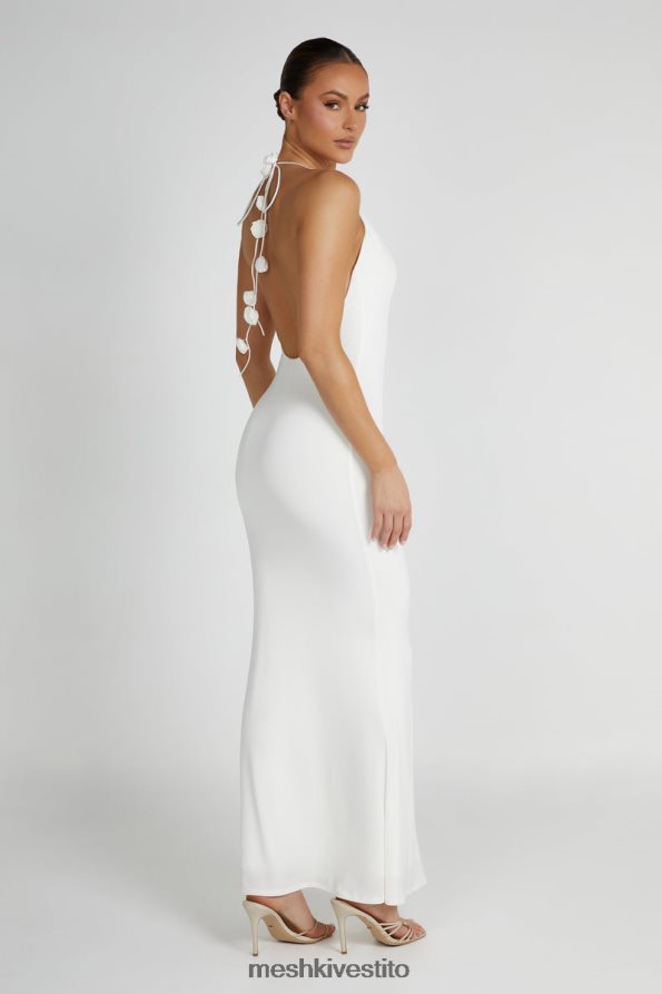 Meshki Abito maxi con scollo all'americana Marion Rose vestiario bianco 6L048P158