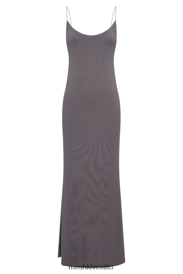 Meshki Abito maxi con spalline in nylon riciclato Nikkita vestiario carbone 6L048P104