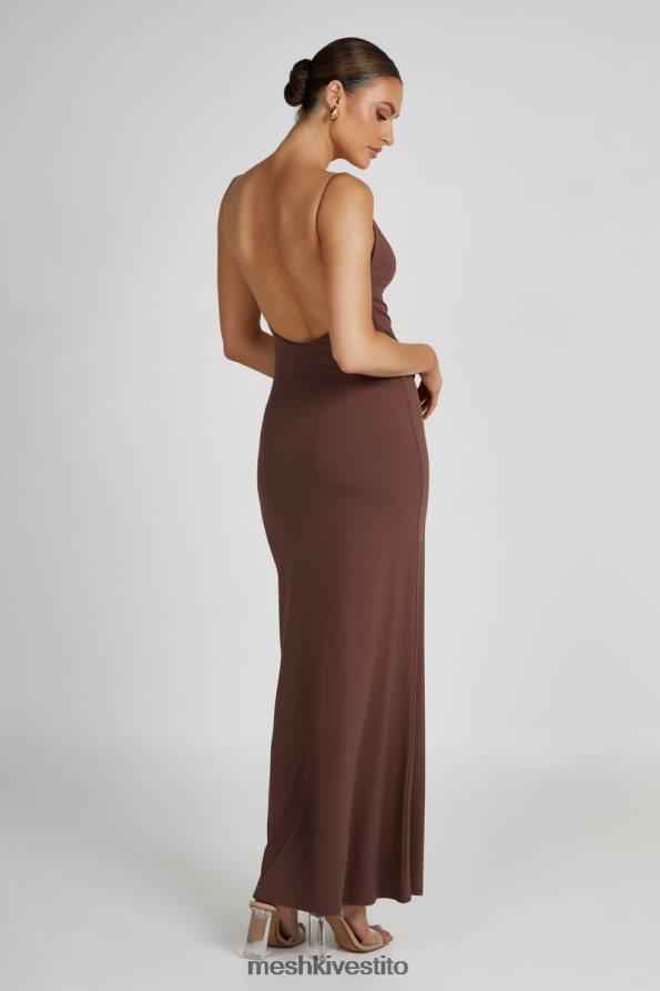 Meshki Abito maxi con spalline in nylon riciclato Nikkita vestiario moka 6L048P97