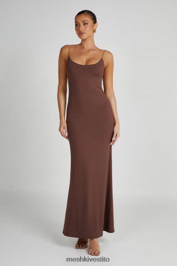 Meshki Abito maxi con spalline in nylon riciclato Nikkita vestiario moka 6L048P97