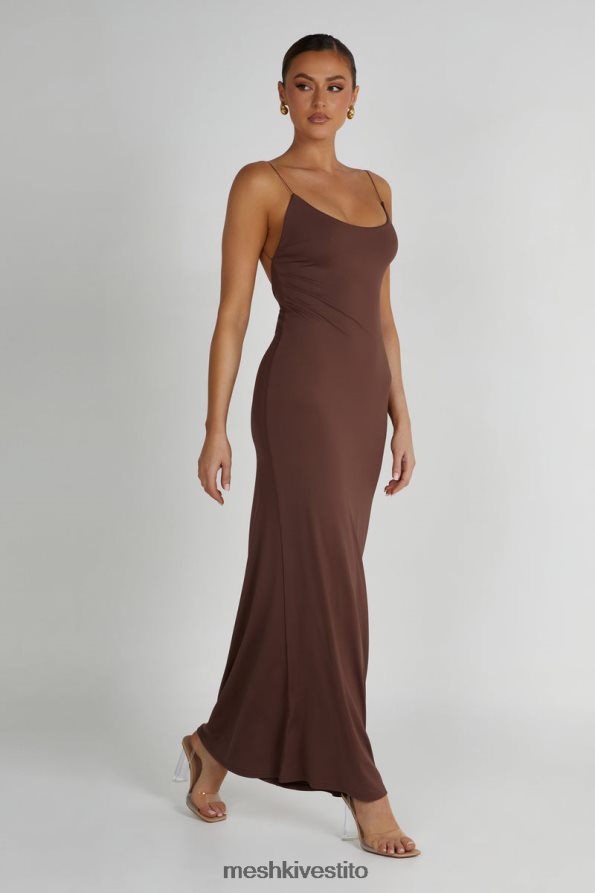 Meshki Abito maxi con spalline in nylon riciclato Nikkita vestiario moka 6L048P97