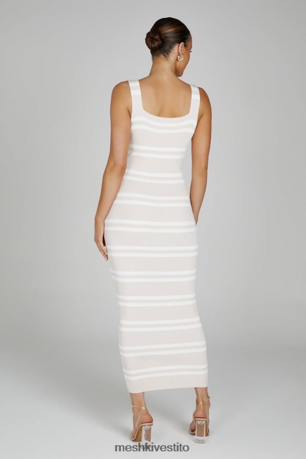 Meshki Abito maxi in maglia a righe Henrietta vestiario nudo/bianco 6L048P100