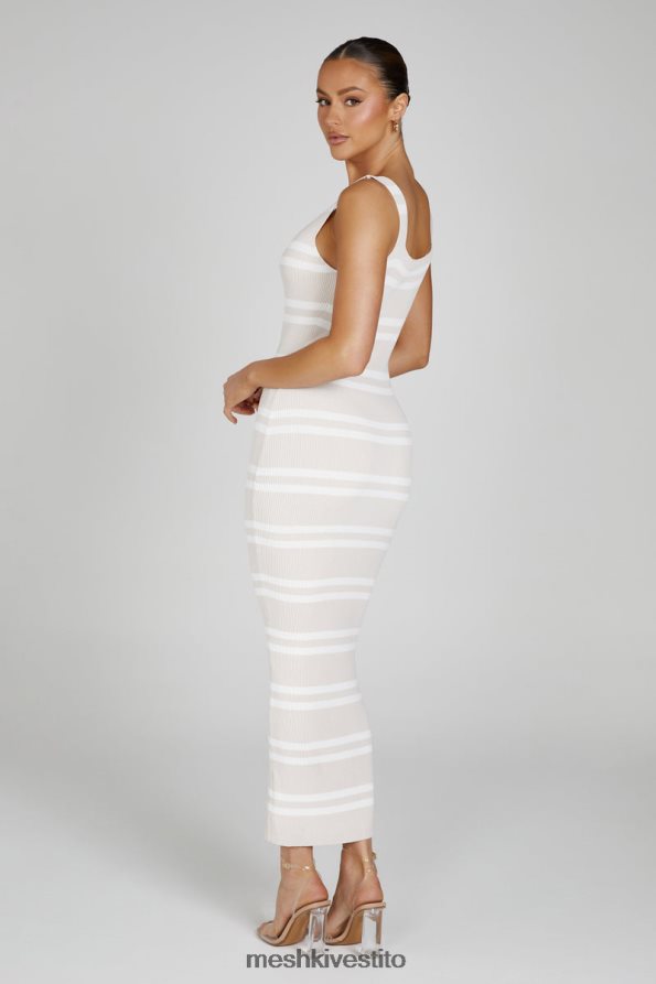 Meshki Abito maxi in maglia a righe Henrietta vestiario nudo/bianco 6L048P100