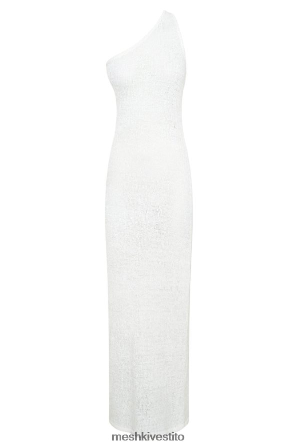 Meshki Abito maxi in maglia monospalla con motivo cachemire vestiario bianco 6L048P186
