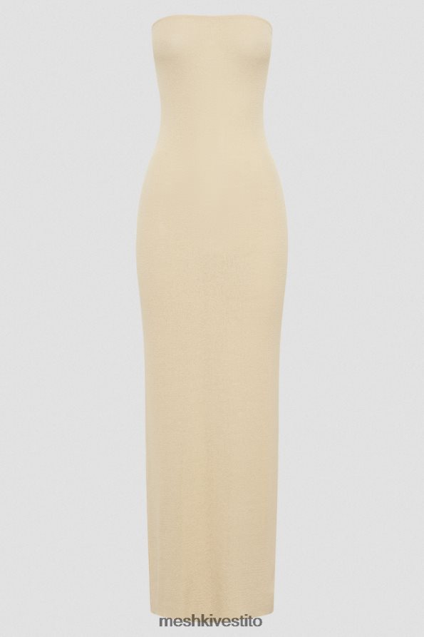 Meshki Abito maxi in maglia senza spalline Emmy vestiario grano 6L048P155
