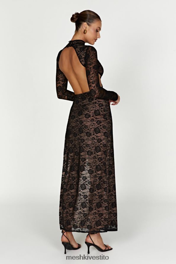 Meshki Abito maxi in pizzo callista vestiario nero 6L048P436