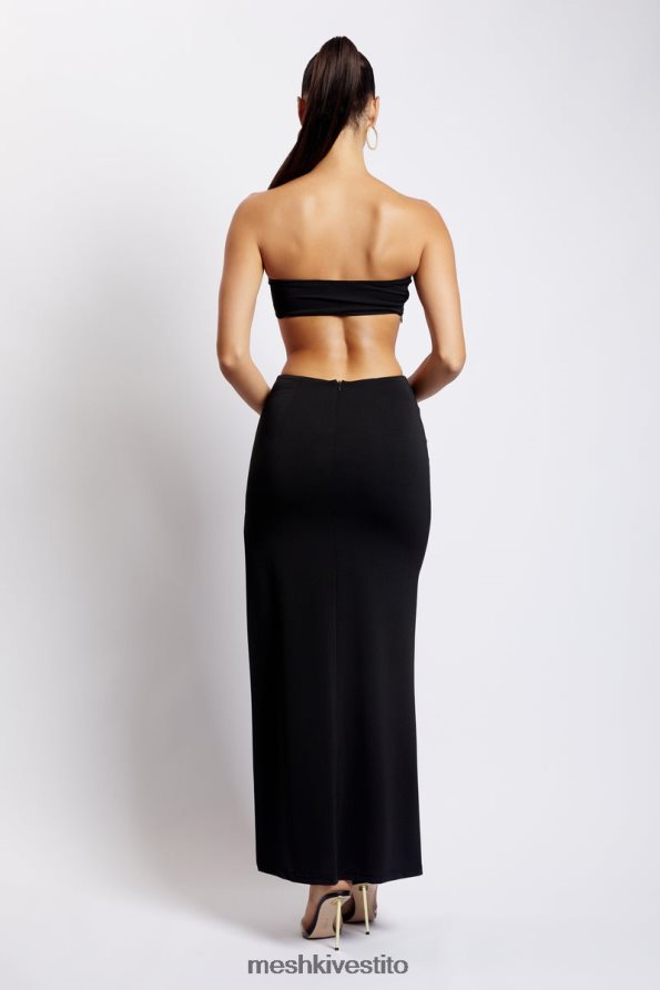 Meshki Abito maxi senza spalline Marissa con cravatta in vita vestiario nero 6L048P648