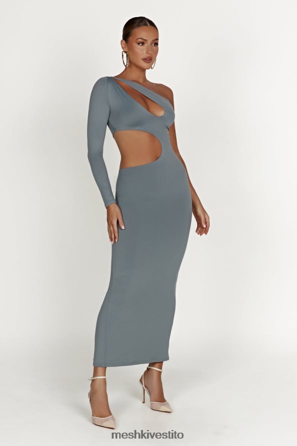 Meshki Abito maxi tagliato Joyce in nylon riciclato vestiario carbone leggero 6L048P309