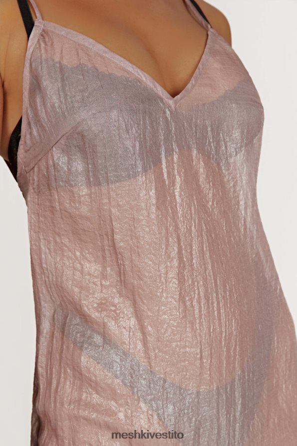 Meshki Abito maxi trasparente iridescente di Phoebe vestiario tortora 6L048P572