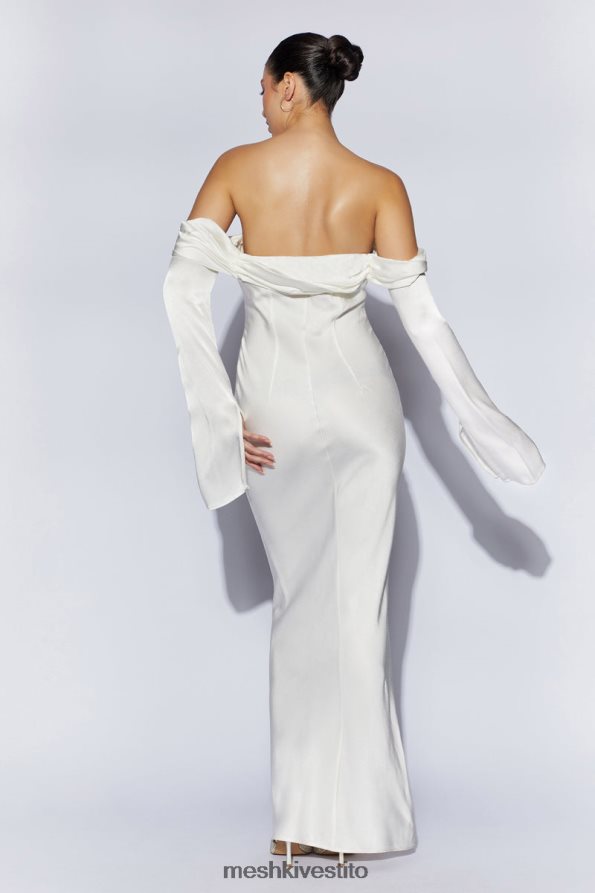 Meshki Giselle maxi abito con spalle scoperte e collo ad anello vestiario bianco 6L048P40