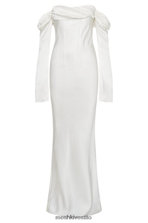 Meshki Giselle maxi abito con spalle scoperte e collo ad anello vestiario bianco 6L048P40