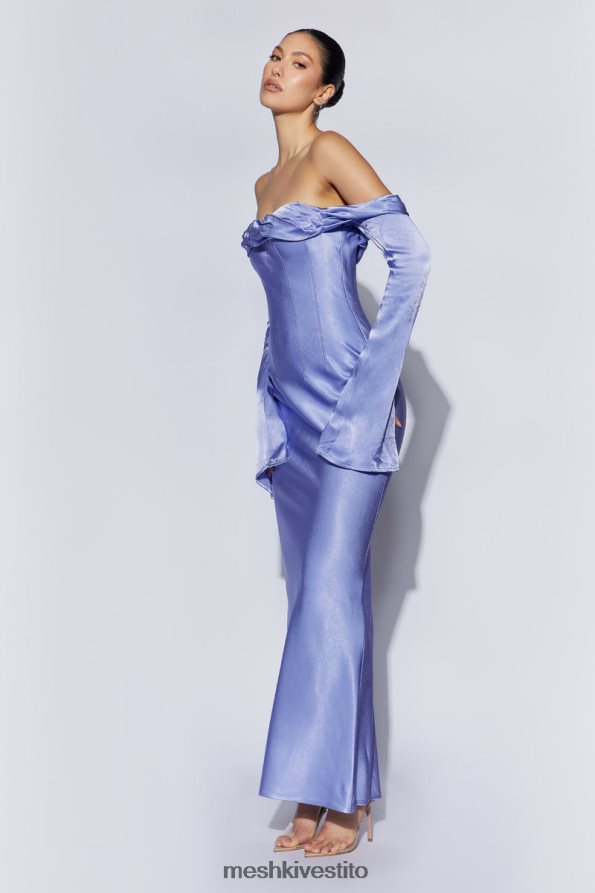 Meshki Giselle maxi abito con spalle scoperte e collo ad anello vestiario lavanda 6L048P357