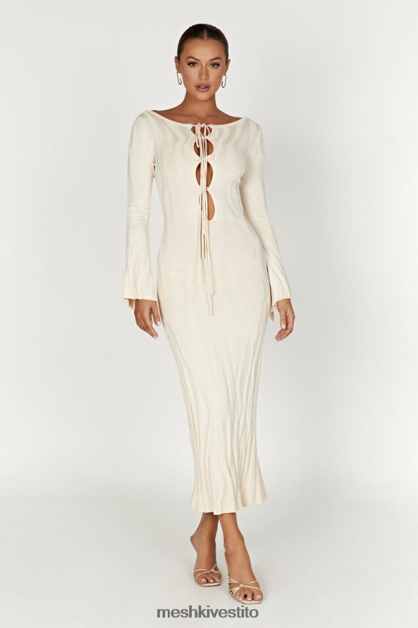 Meshki Maxi abito brinley in maglia a maniche lunghe vestiario avorio 6L048P261