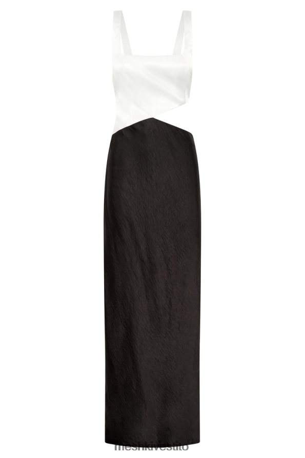 Meshki Maxi abito tagliato bicolore di Gianna vestiario nero 6L048P415