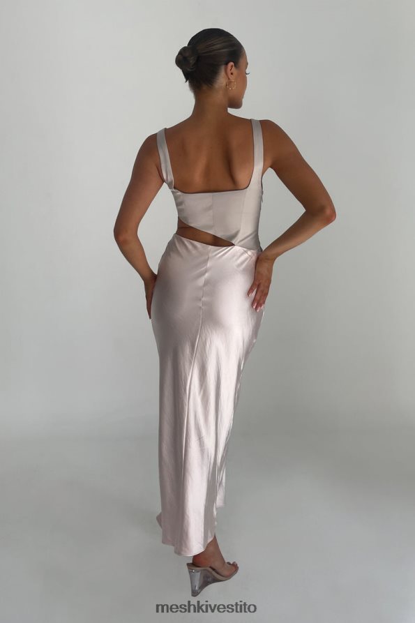 Meshki Maxi abito tagliato bicolore di Gianna vestiario rosa cipria 6L048P466