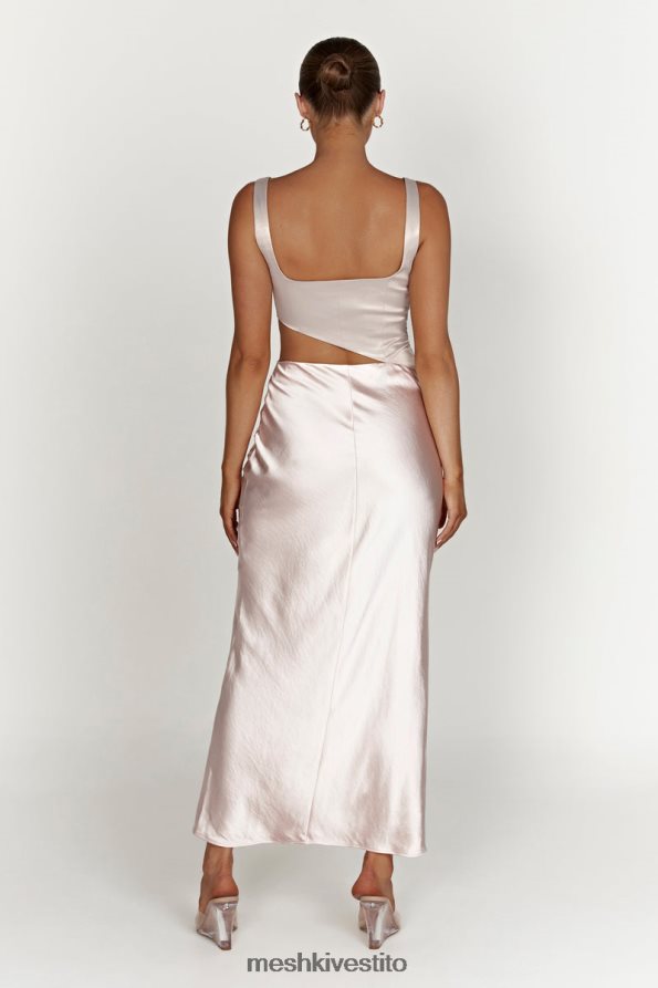 Meshki Maxi abito tagliato bicolore di Gianna vestiario rosa cipria 6L048P466
